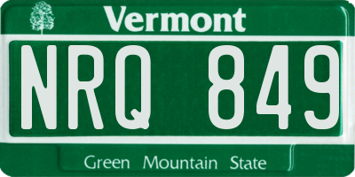 VT license plate NRQ849
