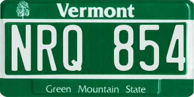 VT license plate NRQ854