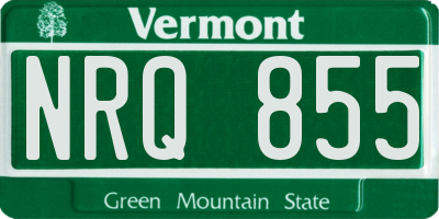 VT license plate NRQ855