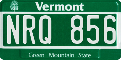 VT license plate NRQ856