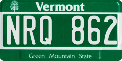 VT license plate NRQ862