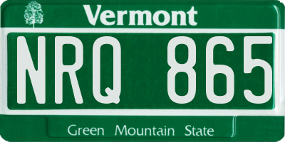 VT license plate NRQ865