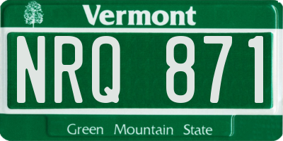 VT license plate NRQ871