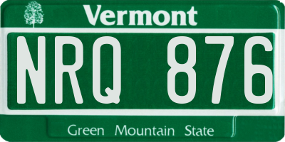 VT license plate NRQ876