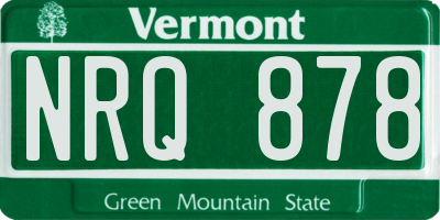 VT license plate NRQ878