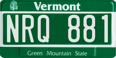 VT license plate NRQ881