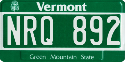 VT license plate NRQ892