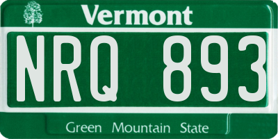 VT license plate NRQ893