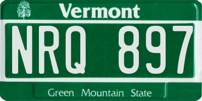 VT license plate NRQ897