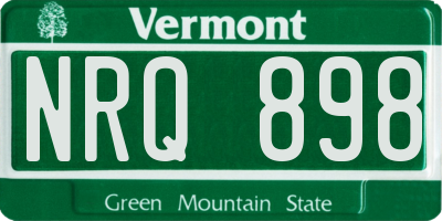 VT license plate NRQ898