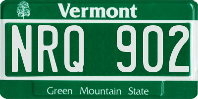 VT license plate NRQ902