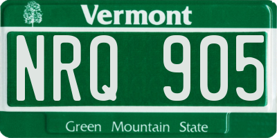 VT license plate NRQ905