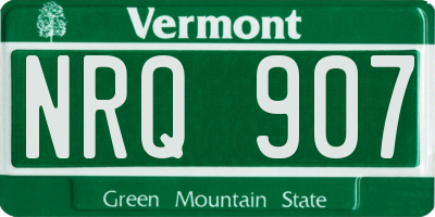VT license plate NRQ907