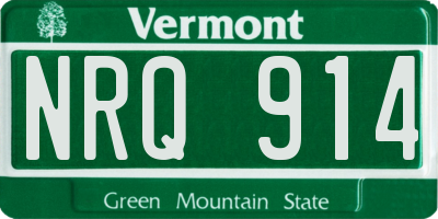 VT license plate NRQ914