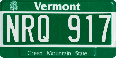 VT license plate NRQ917