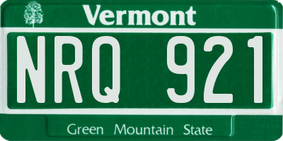 VT license plate NRQ921