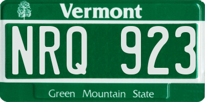 VT license plate NRQ923
