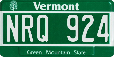 VT license plate NRQ924