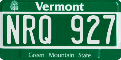VT license plate NRQ927