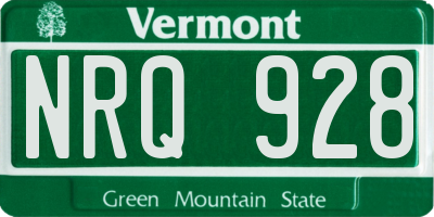 VT license plate NRQ928