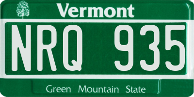 VT license plate NRQ935