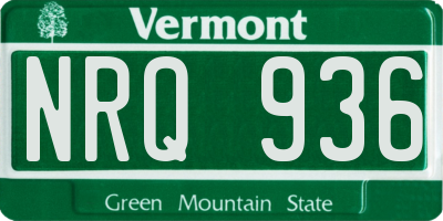 VT license plate NRQ936