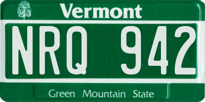 VT license plate NRQ942