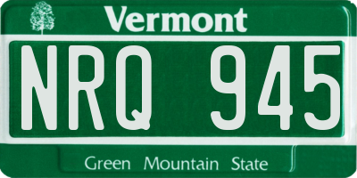 VT license plate NRQ945