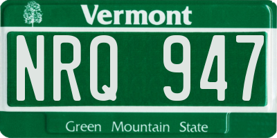 VT license plate NRQ947