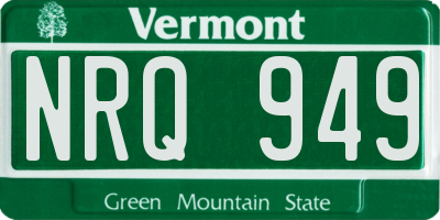 VT license plate NRQ949