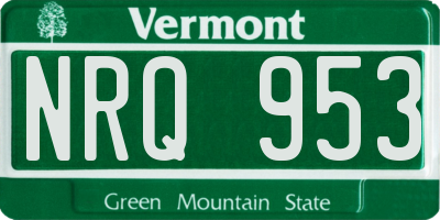 VT license plate NRQ953