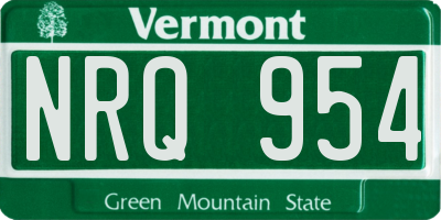 VT license plate NRQ954