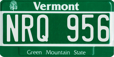VT license plate NRQ956