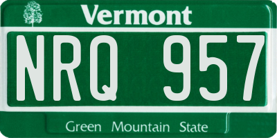 VT license plate NRQ957