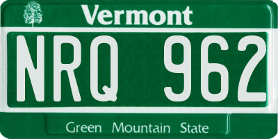 VT license plate NRQ962