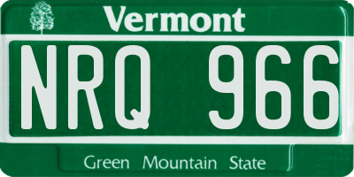 VT license plate NRQ966