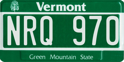 VT license plate NRQ970