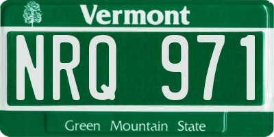 VT license plate NRQ971