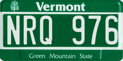 VT license plate NRQ976