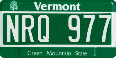 VT license plate NRQ977