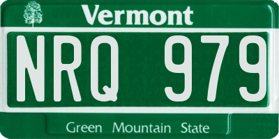 VT license plate NRQ979