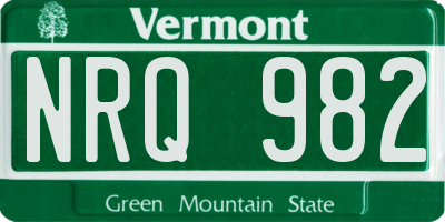 VT license plate NRQ982