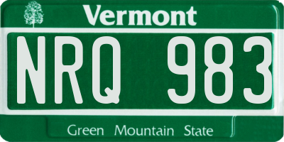 VT license plate NRQ983