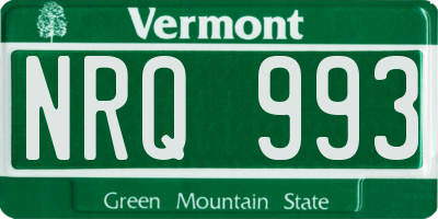 VT license plate NRQ993