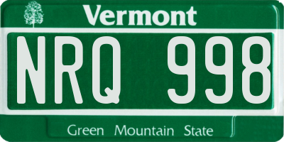 VT license plate NRQ998