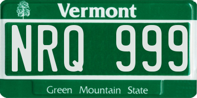 VT license plate NRQ999