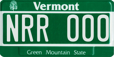 VT license plate NRR000