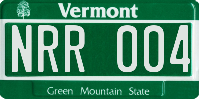 VT license plate NRR004