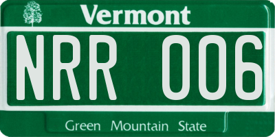 VT license plate NRR006