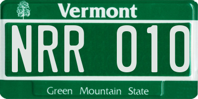VT license plate NRR010